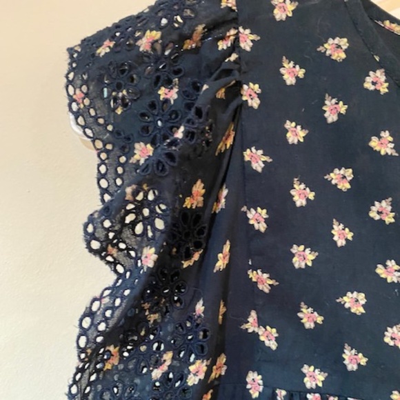 Ulla Johnson Flutter Sleeve Cotton Top Size 4 - Picture 5 of 7